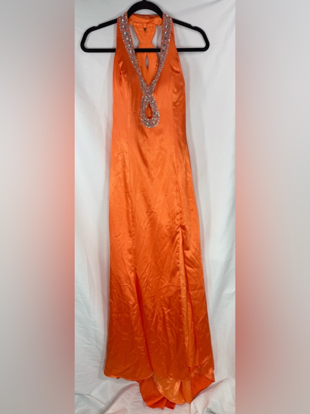Vintage Princess Collection Orange Prom Dress Size 10 Y2K 90’s Formal Halter
